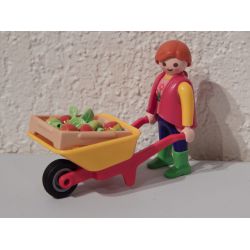Agricultrice Brouette Et Cagette De Légumes Playmobil