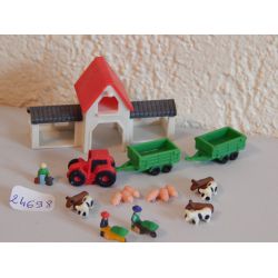 Micro Jouet Pour Enfant Playmobil : Ferme Tracteur Fermiers Et Animaux Playmobil