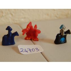 Micro Jouet Pour Enfant Playmobil : 2 Chevaliers A Cheval Et 1 Dragon Playmobil