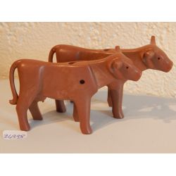 Vache Et Taureau Cornes Cassées Playmobil